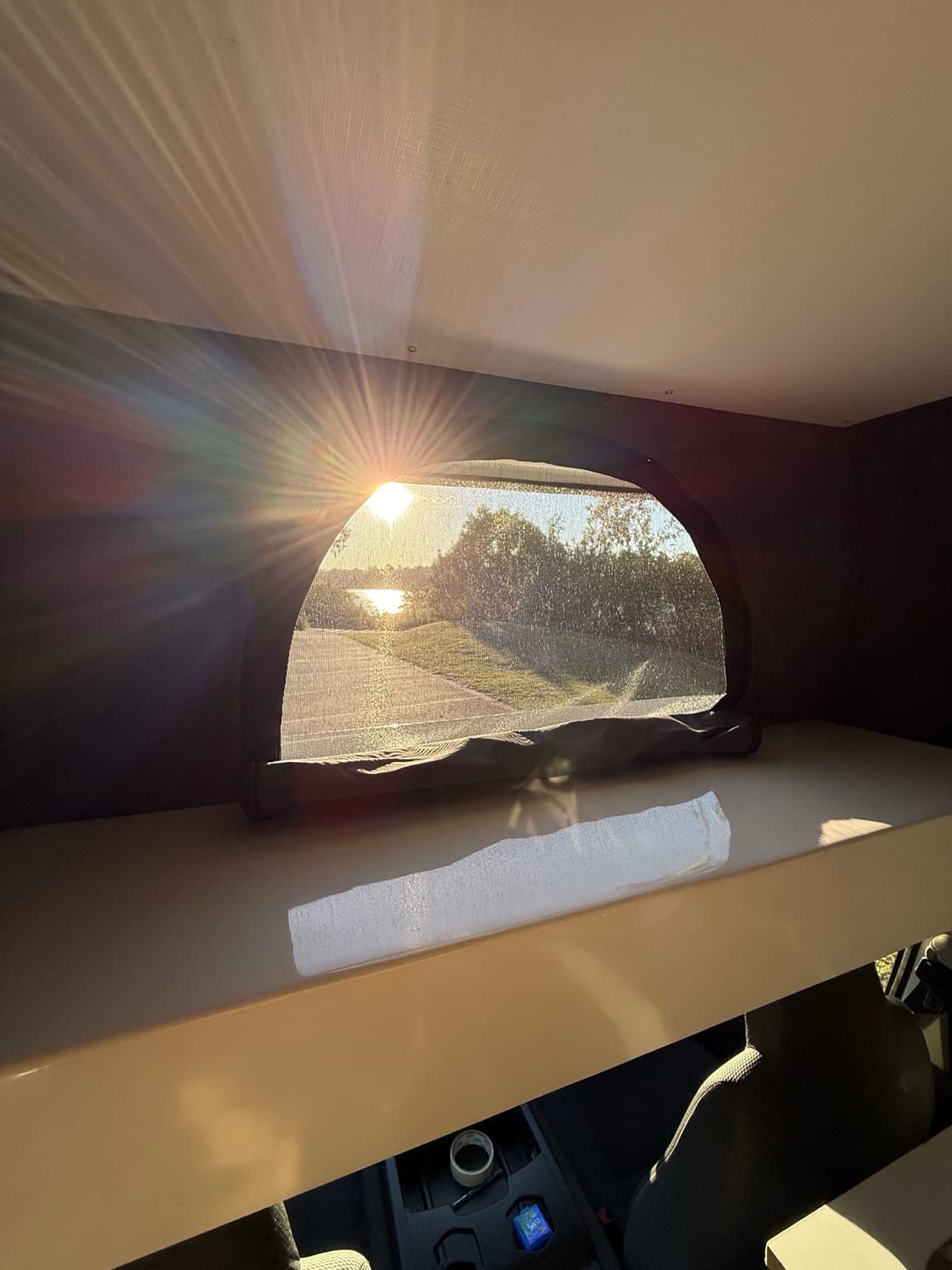 Sunset through canvas window